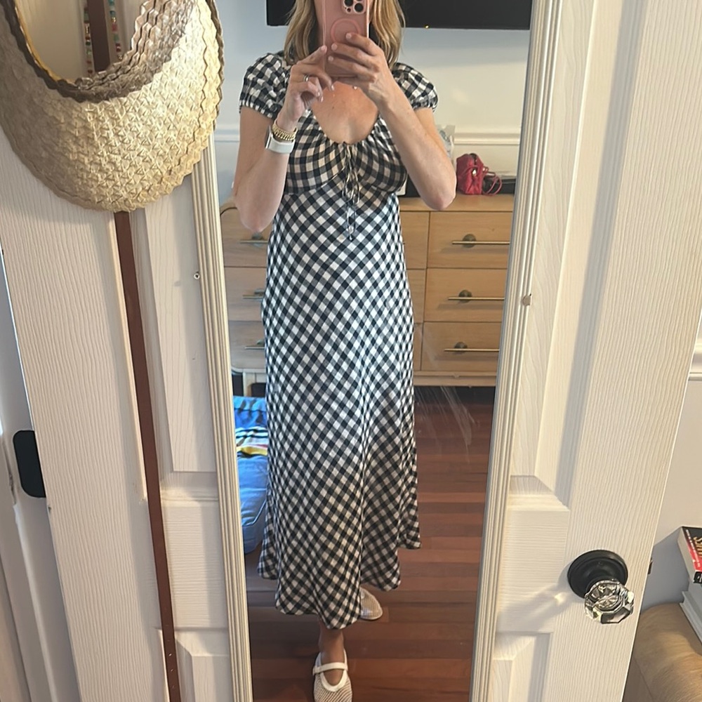 Gingham Maxi Dress in Black and White